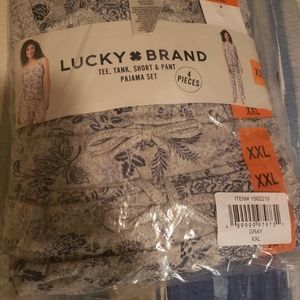 Lucky Brand tee tank short and pant pajam set